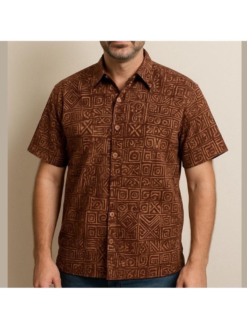 COOKE STREET HONOLULU Hawaiian 1/3 button up short sleeves redish brown medium
